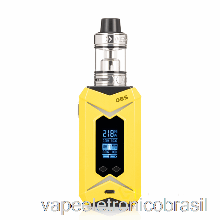 Vape Eletrônico Obs Bat 218w & Damo Starter Kit Mod Amarelo/tanque Prateado